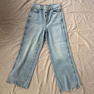 PacSun Light Blue Baggy raw hem Jeans